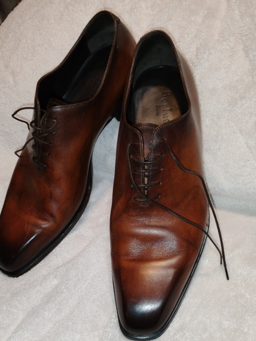 Berluti Paris Men's Brown Leather Dress Oxfords